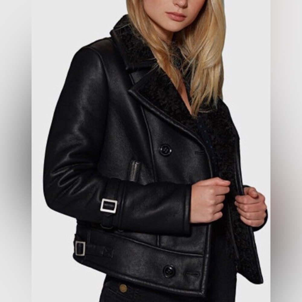 AVEC LES FILLES Moto Jacket in Faux Leather